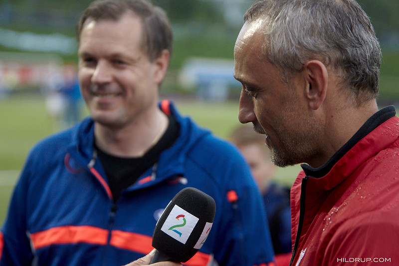 Bohinen og Rekdal i forbindelse med cupkampen mellom Asker og Vålerenga i 2013. Foto: hildrupphoto.com